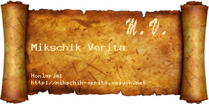 Mikschik Verita névjegykártya